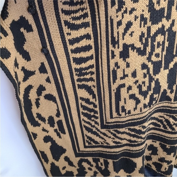 Calvin Klein Sweater Duster Cardigan Zebra Leopard - Picture 7 of 14